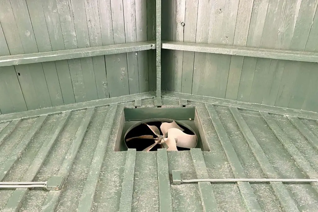 Attic fan installed on an attic