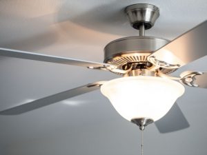 A ceiling fan with light