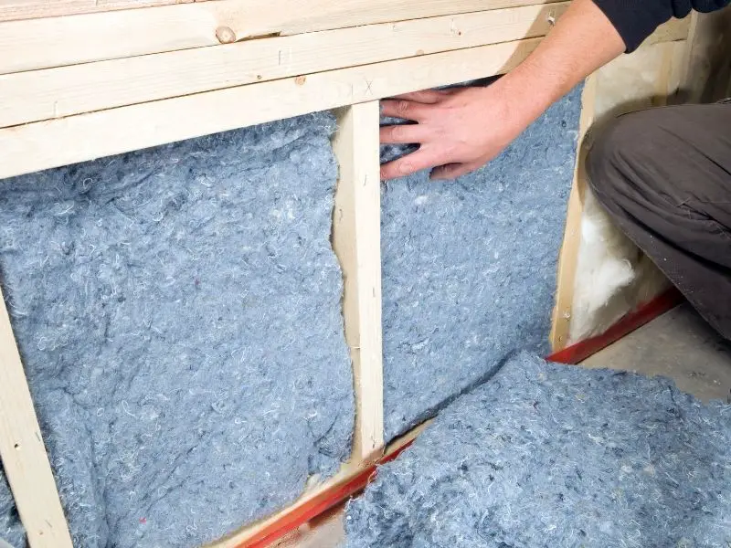 Insulation - Denim insulation has an R-value around 3.4 to 3.7 per inch –  very similar to fiberglass. Installation is essentially the same as with  fiberglass insulation but no special equipment or