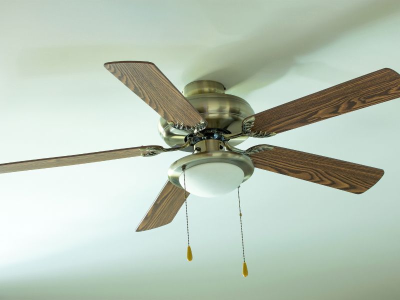 A flush mount ceiling fan